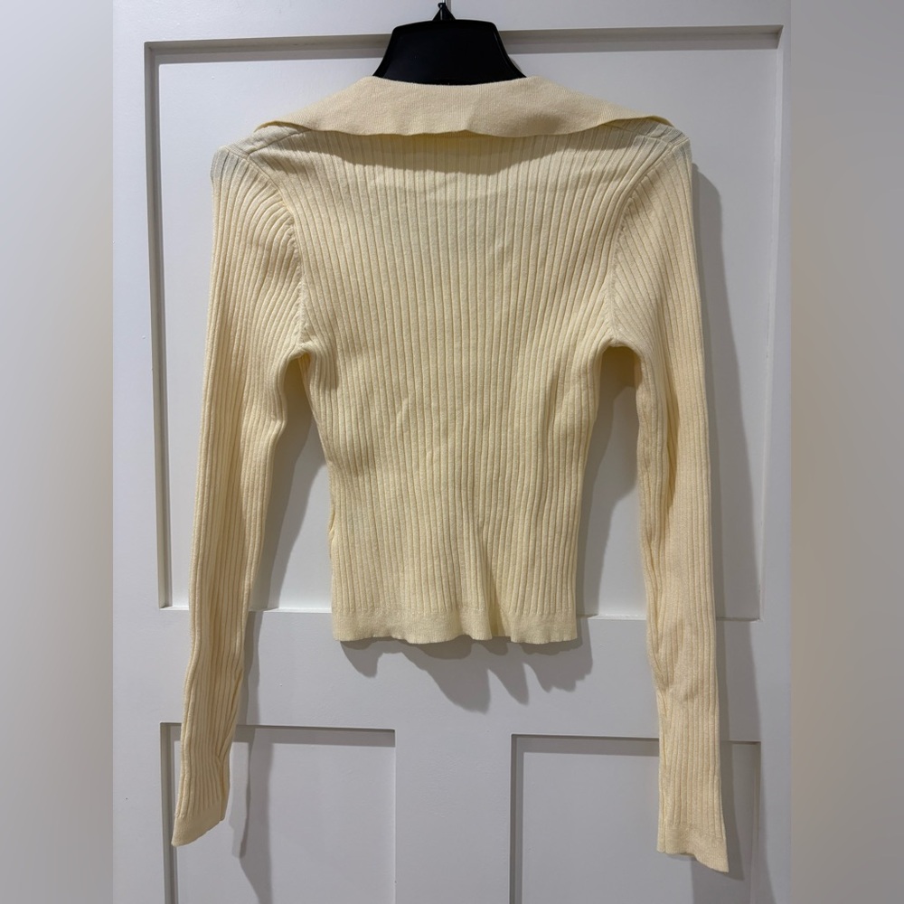 Cream Ribbed Knit Top - Picture 2 of 4